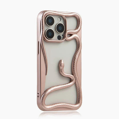 Luxury Hollow Out Snake Plating Matte Phone Case For iPhone 17 Air 16 15 14 Plus 13 12 11 Pro Max Heat Dissipation Back Cover
