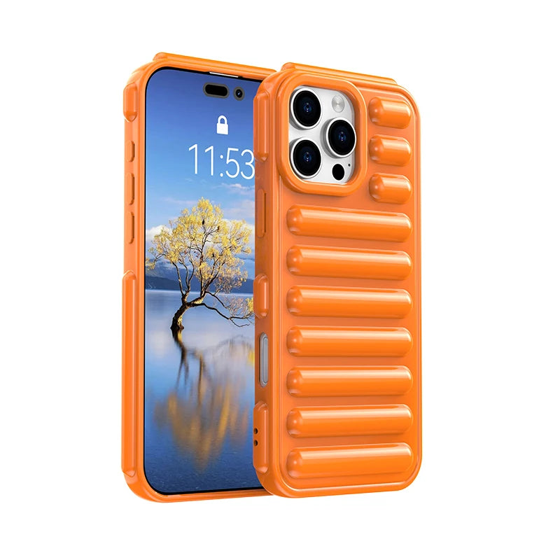 3D Capsule Air Cushion Shockproof Transparent Case For iPhone 16 15 14 13 12 11 Pro Max X XR XS Fashion Bright Color Soft Cover