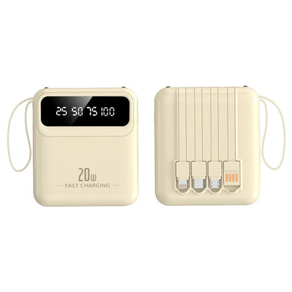 For Xiaomi mini built-in power bank with 20000 large capacity fast charging and portable power bank for iPhone and Samsung