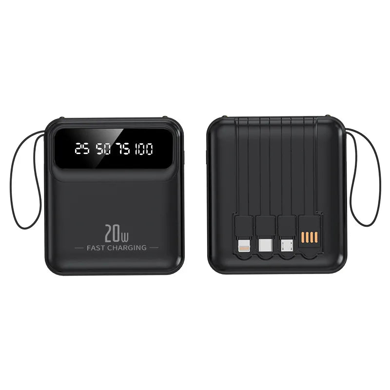 For Xiaomi mini built-in power bank with 20000 large capacity fast charging and portable power bank for iPhone and Samsung