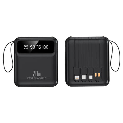 For Xiaomi mini built-in power bank with 20000 large capacity fast charging and portable power bank for iPhone and Samsung