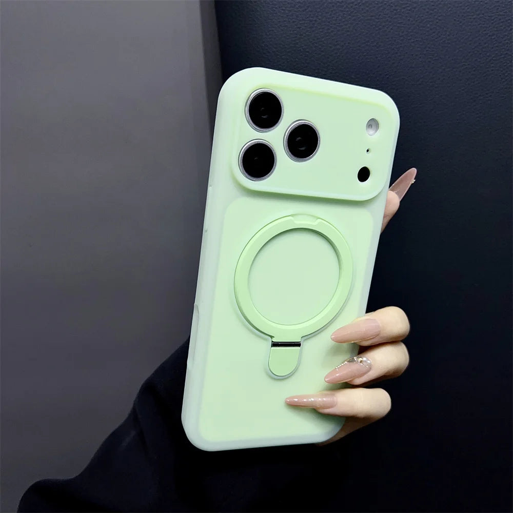 Deluxe Jelly Silicone Holder Fine Hole Mobile Phone Case for iPhone 17 Pro Max 17 Pro 16 Pro Max 15 Shockproof Protection Cover