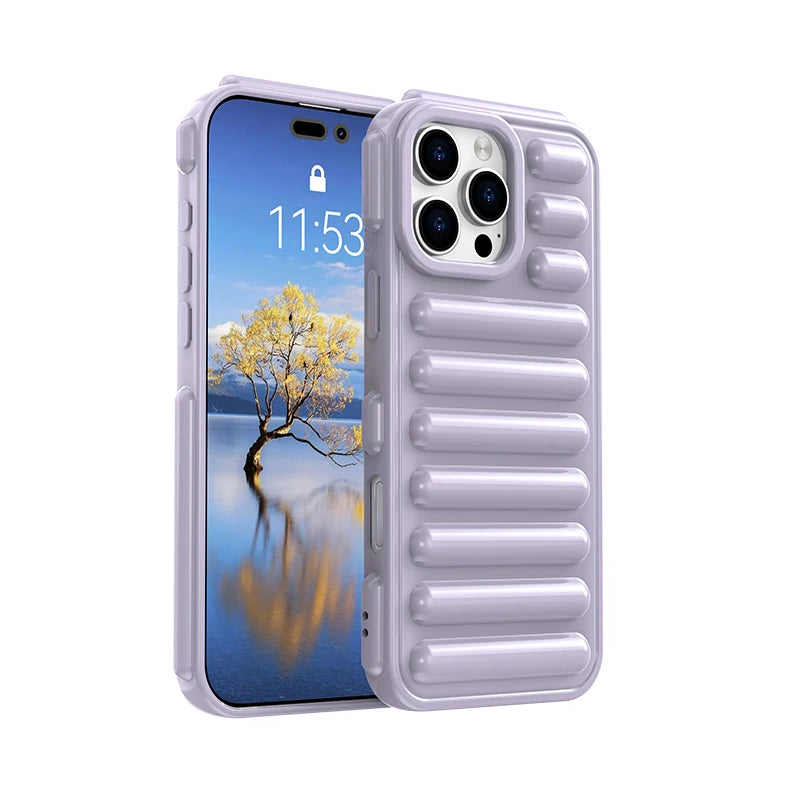 3D Capsule Air Cushion Shockproof Transparent Case For iPhone 16 15 14 13 12 11 Pro Max X XR XS Fashion Bright Color Soft Cover